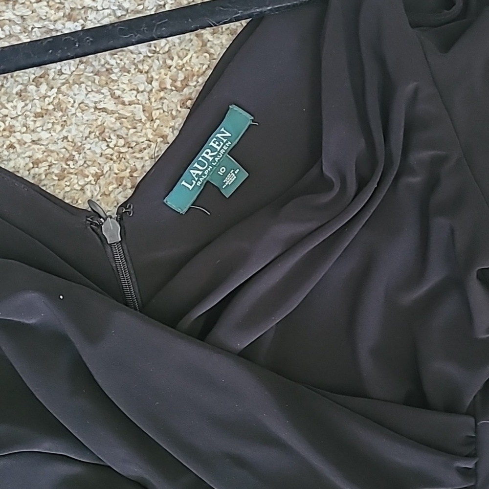 Ralph Lauren Black Cold Shoulder Gown - Picture 4 of 9